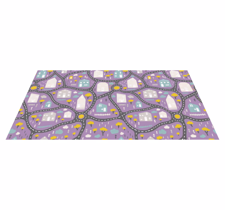 Road Map Play road vinyl rug - TenStickers