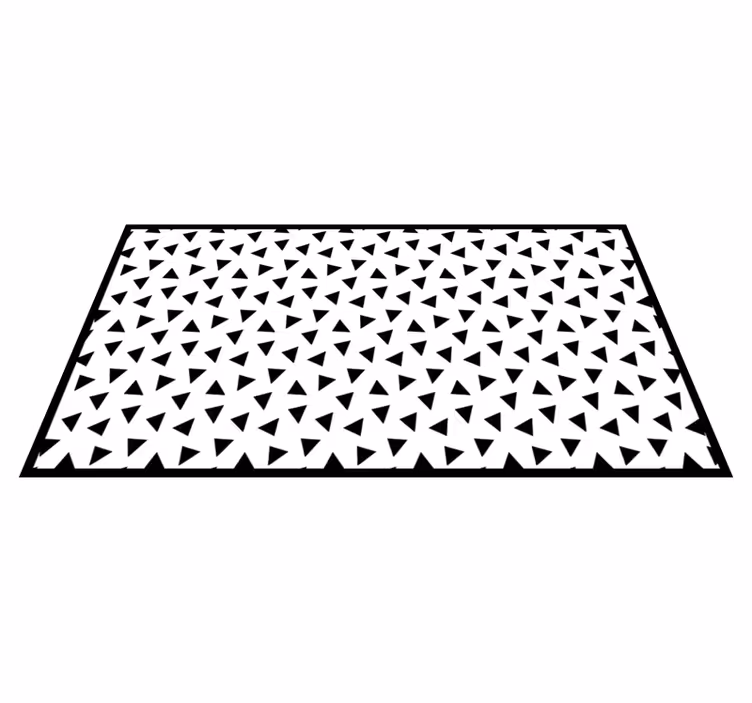 Black and White Triangles geometric vinyl rugs - TenStickers