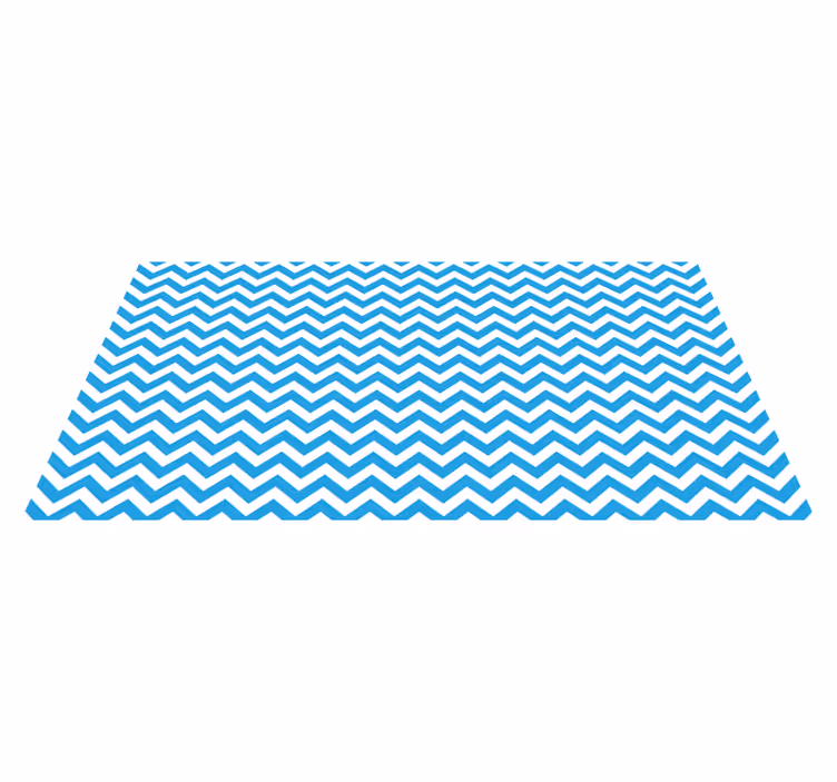 Blue and White Zig Zag vinyl rug - TenStickers