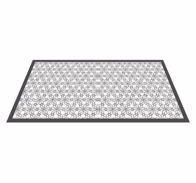 Floral Patterned Runner floral vinyl rug - TenStickers
