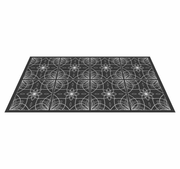 Floral Outline floral vinyl rug - TenStickers