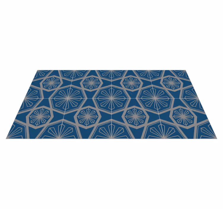 Blue gray cement design modern vinyl rug - TenStickers