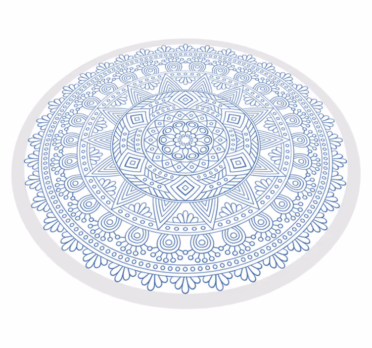 Complex Blue Motif mandala vinyl rug - TenStickers