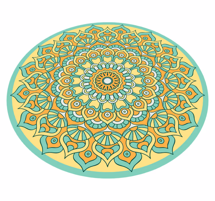 Mandala Circular Shape mandala vinyl rug - TenStickers