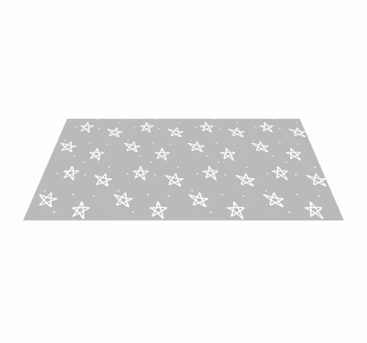 Silver Star Pattern kids vinyl rug - TenStickers