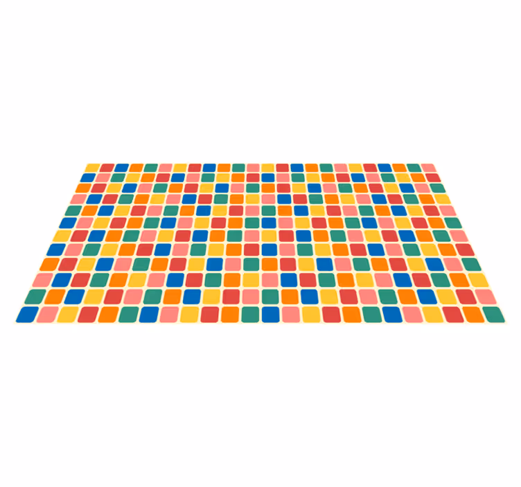 Colorful Mosaic Squares geometric vinyl rug - TenStickers