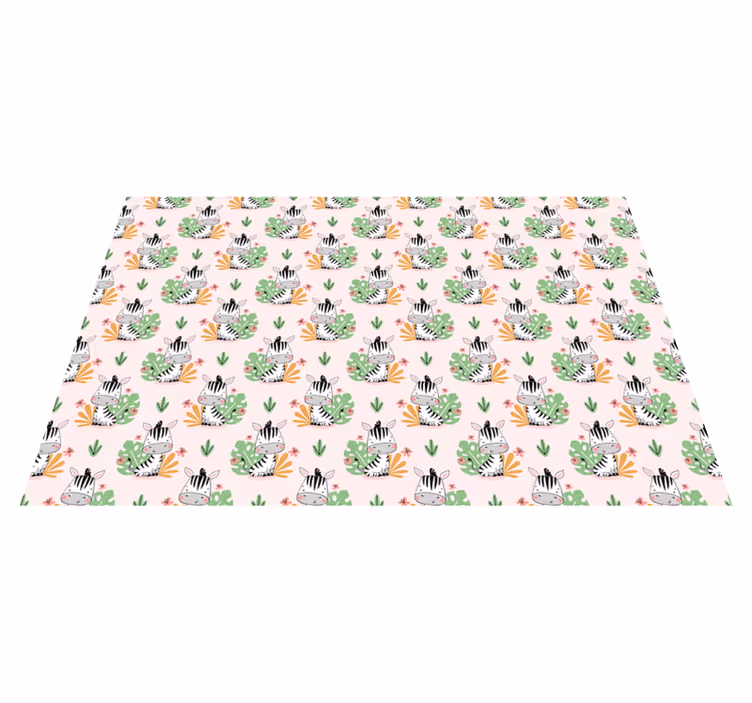 Zebra Jungle Pattern kids vinyl rug - TenStickers