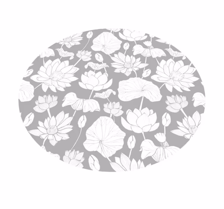 Floral Monochrome floral vinyl rug - TenStickers