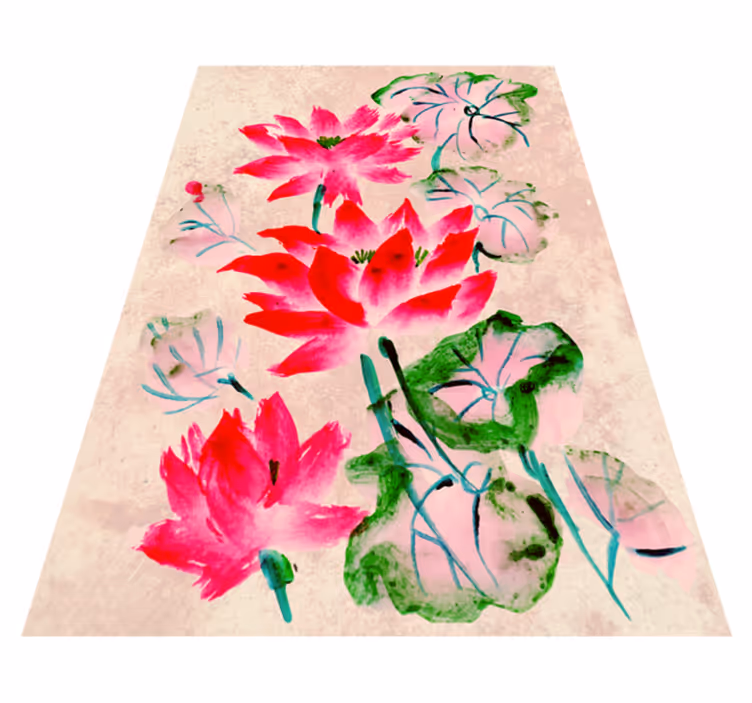 Elegant floral blooms floral vinyl rug - TenStickers