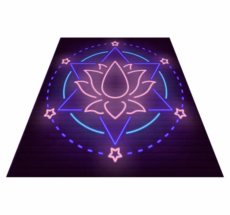 Neon Mandala Pattern mandala vinyl rug - TenStickers