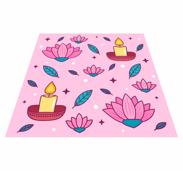 Lotus Blossom Ambience floral vinyl rug - TenStickers