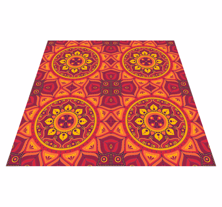 Mandala Inspired Symmetry mandala vinyl rug - TenStickers