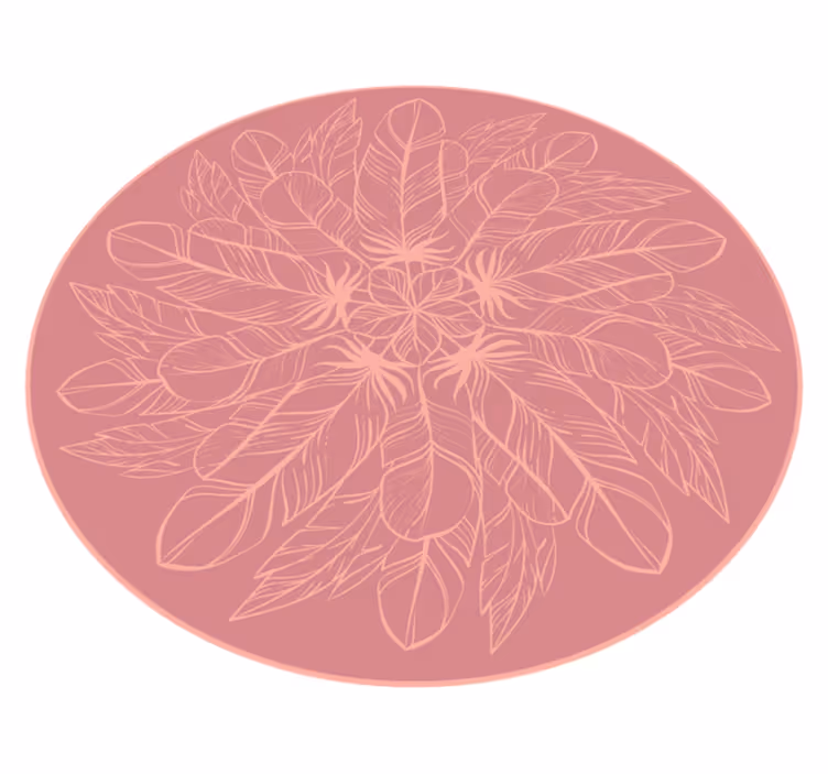 Botanical Symmetry floral vinyl rug - TenStickers