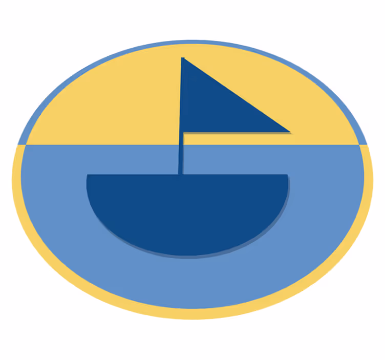 Geometric Sailboat Motif geometric vinyl rug - TenStickers
