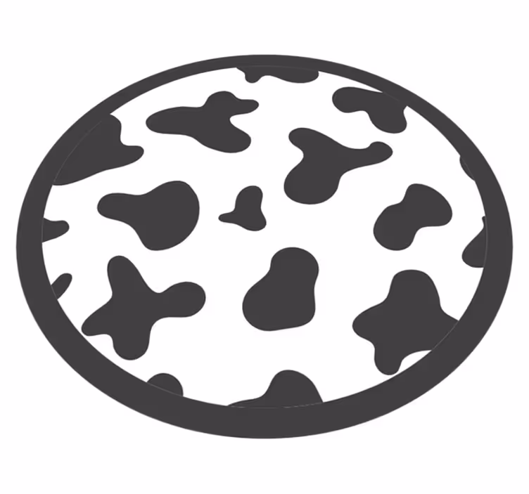 Cowhide Circular Motif animal print vinyl rug - TenStickers