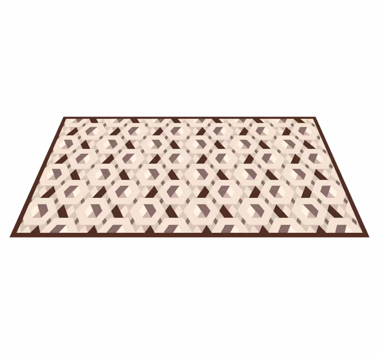 Beige hexagons geometric rugs - TenStickers