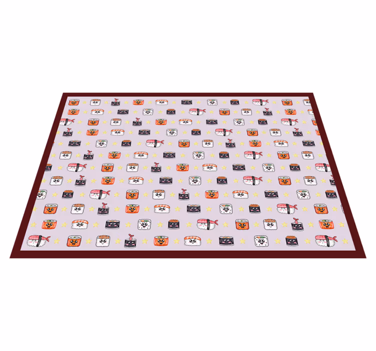 Sushi Cartoon Pattern kids vinyl rug - TenStickers