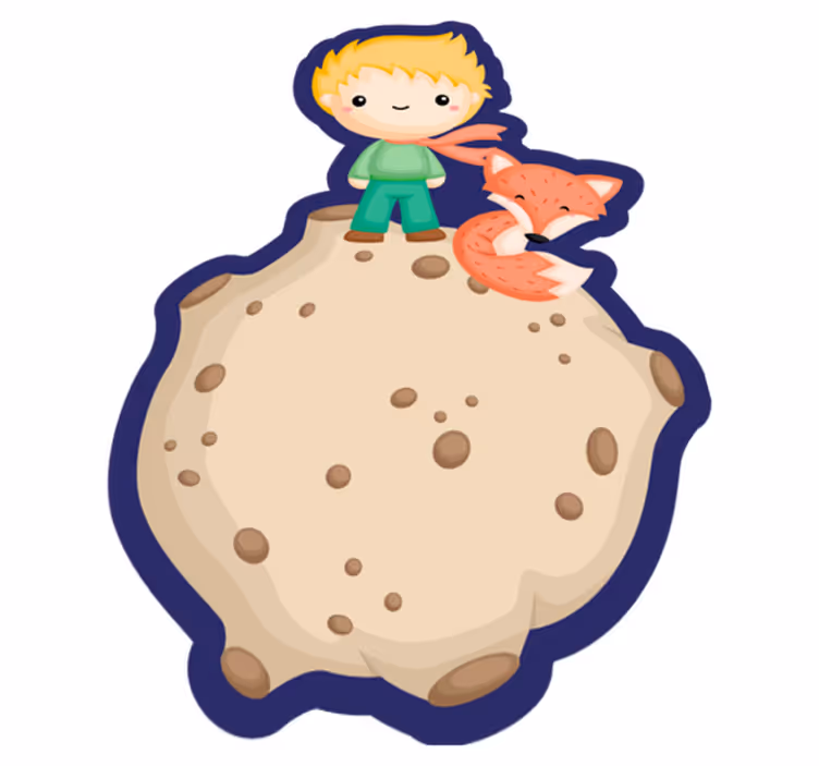 Cartoon Space Explorer kids vinyl rug - TenStickers