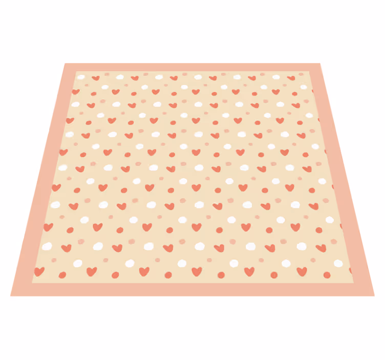 Heart Pattern Decor nursery vinyl rug - TenStickers