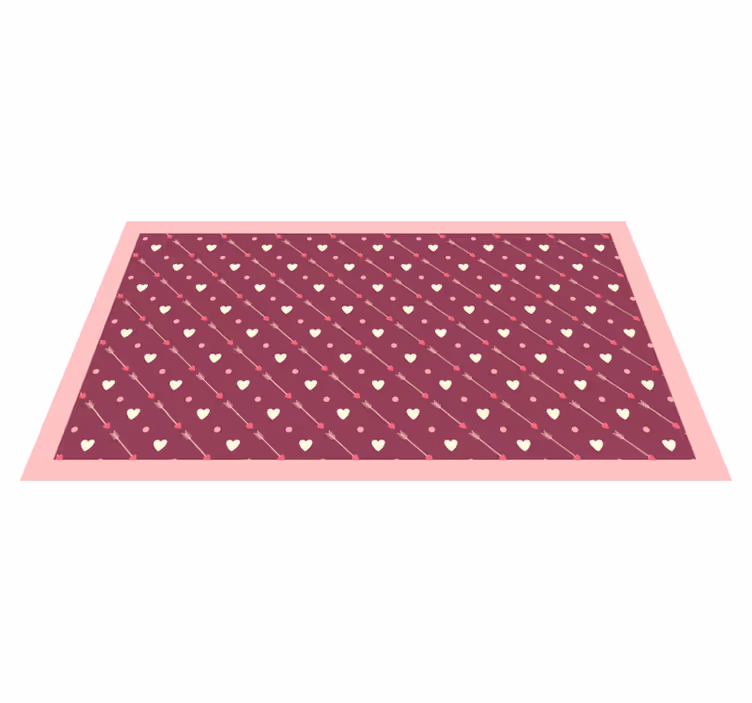 Diagonal Heart Pattern kids vinyl rug - TenStickers