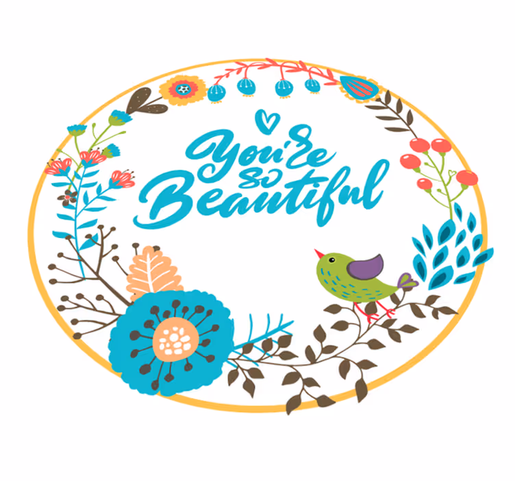 You are beautiful colourful floral custom rug - TenStickers