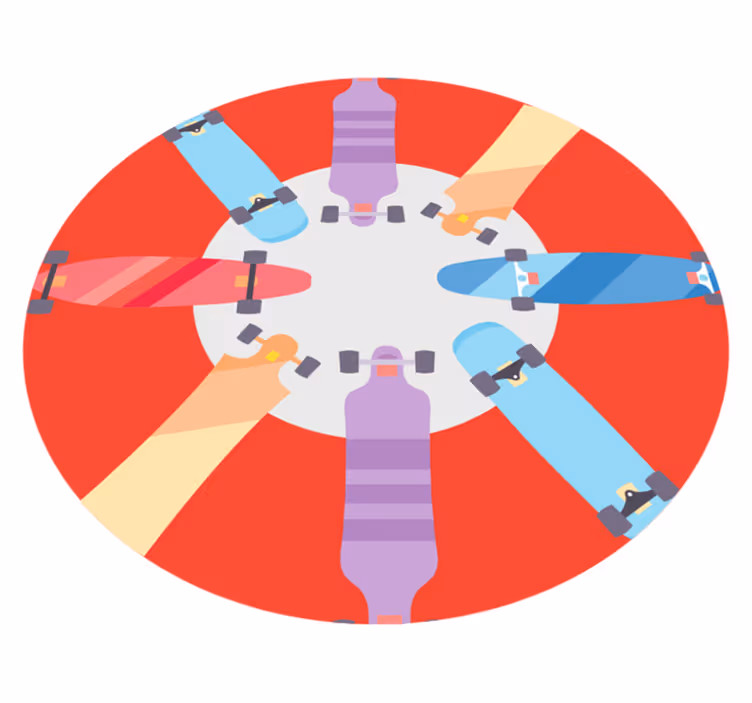 Circular Boardgame game vinyl rug - TenStickers