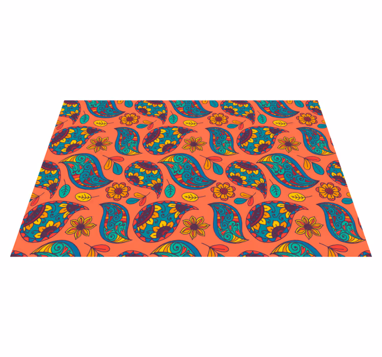 Floral Paisley Pattern floral vinyl rug - TenStickers