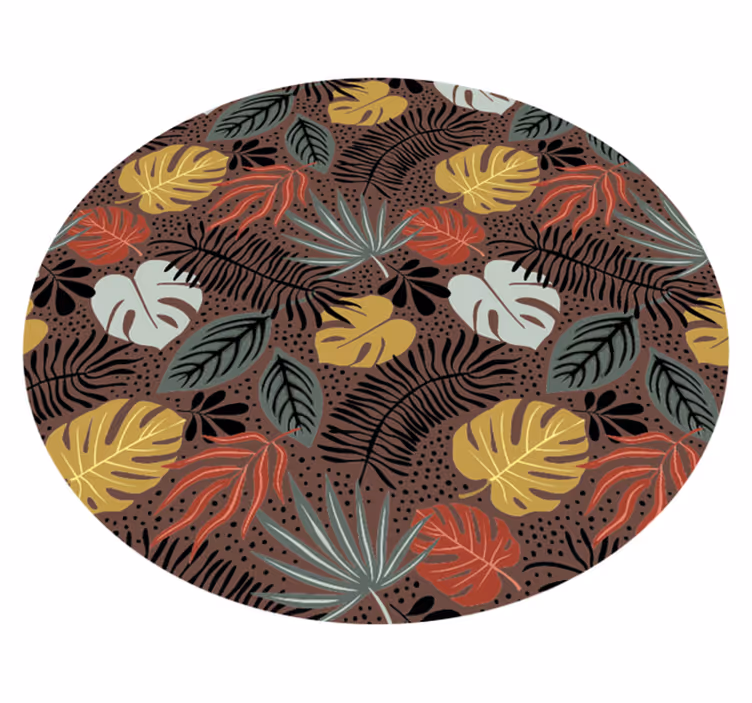 Tropical Leaf Illustration nature vinyl rug - TenStickers