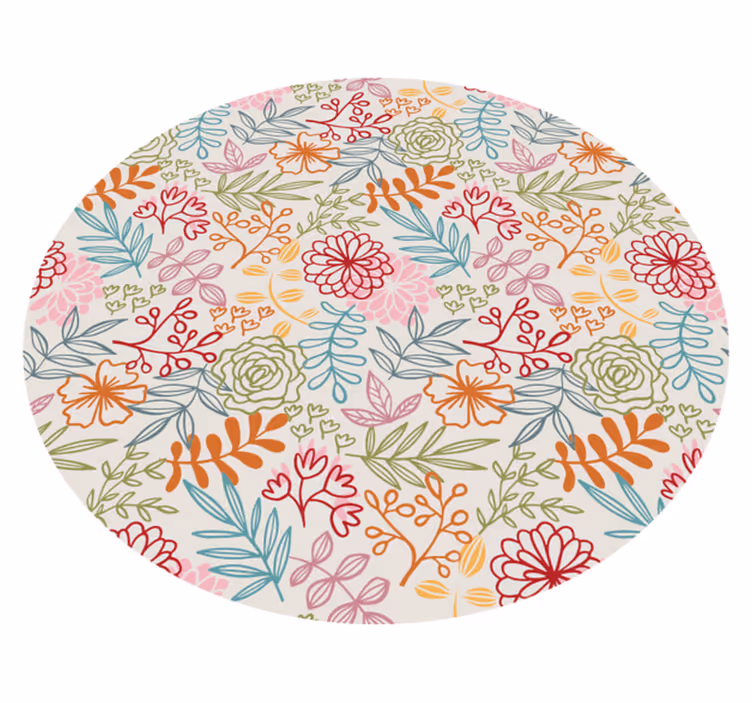 Floral Pastel Palette floral vinyl rug - TenStickers