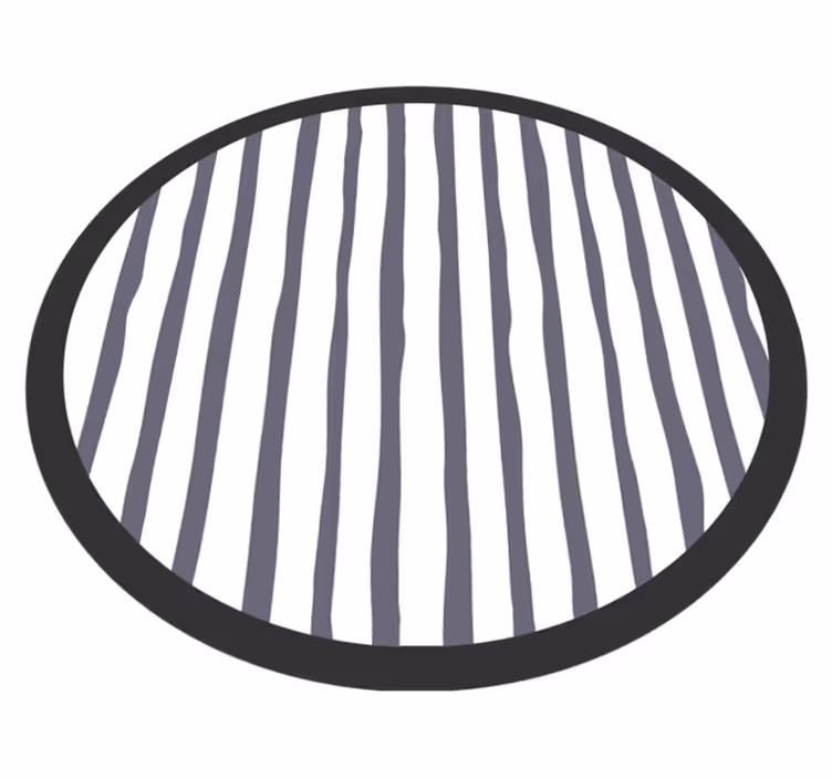 Striped Oval Concept striped vinyl rug - TenStickers