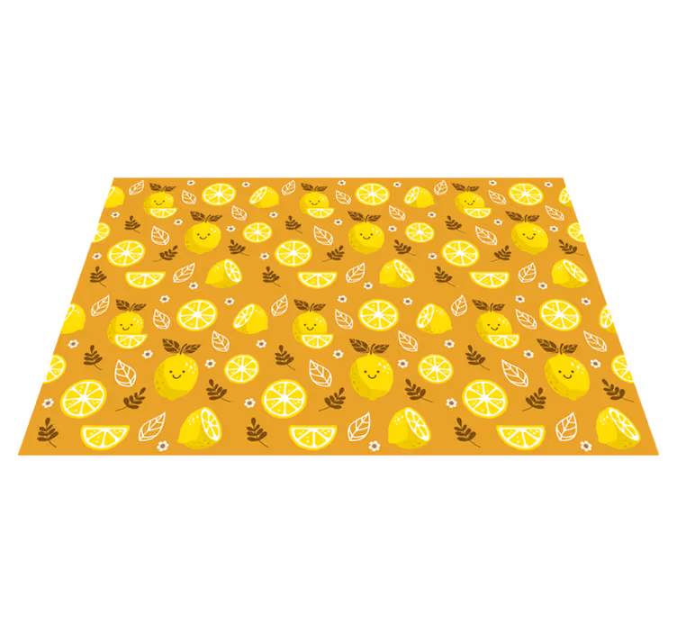 Cheerful Lemon Pattern nature vinyl rug - TenStickers