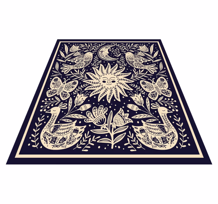 Celestial folk harmony bedroom vinyl rug - TenStickers