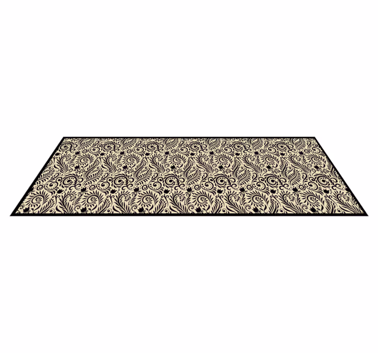 Beige elegant plant design textured vinyl rug - TenStickers