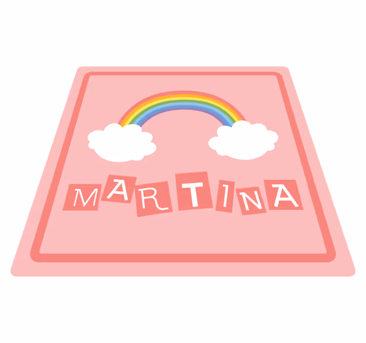RAINBOW NAME DISPLAY custom vinyl rug - TenStickers