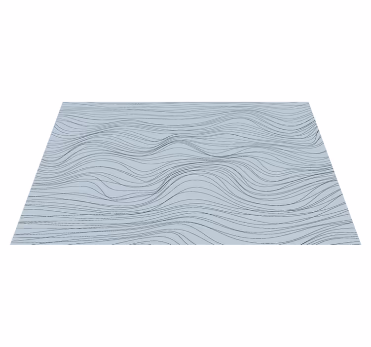 Wavy blue patterns living room vinyl rug - TenStickers