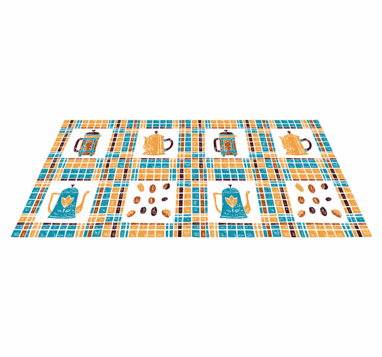 Coffee Pot Mosaic kitchen vinyl rug - TenStickers