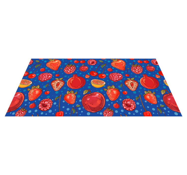 Colorful berry design kitchen vinyl rug - TenStickers