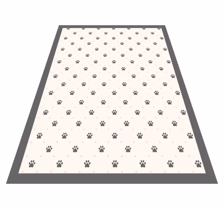 Black Paw Prints animal print vinyl rug - TenStickers