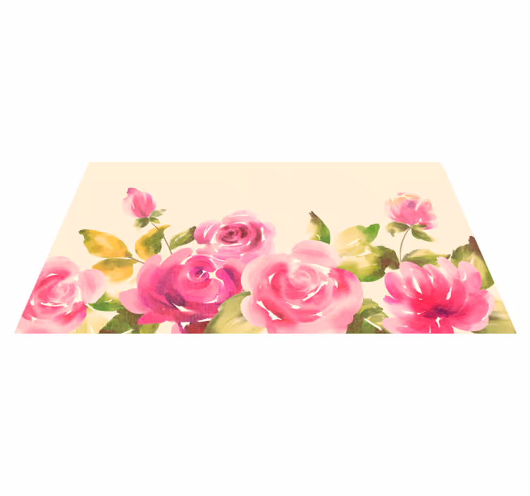 Pink floral design floral vinyl rug - TenStickers