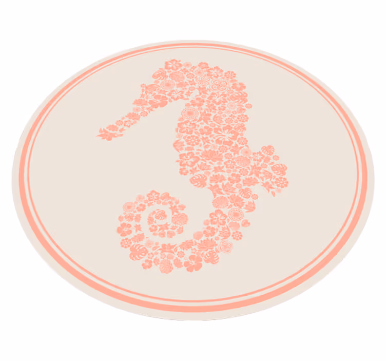 Floral vinyl rug seahorse floral design - TenStickers