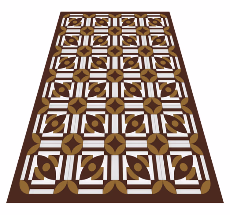 Geometric arrangement tile vinyl rug - TenStickers