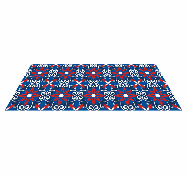 Botanical Spiral Element tile vinyl rug - TenStickers
