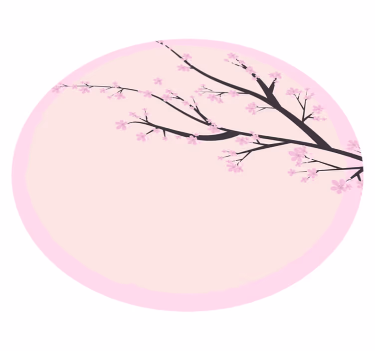 Japanese blooming tree kitchen floor tiles - TenStickers