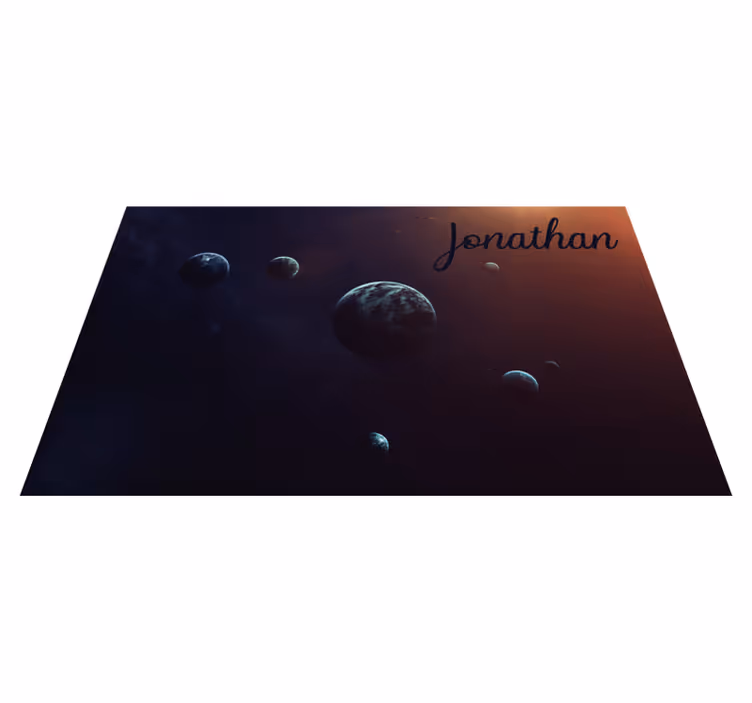 Celestial design with name teen vinyl rug - TenStickers