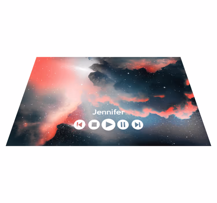 Outer space custom music teen vinyl rug - TenStickers