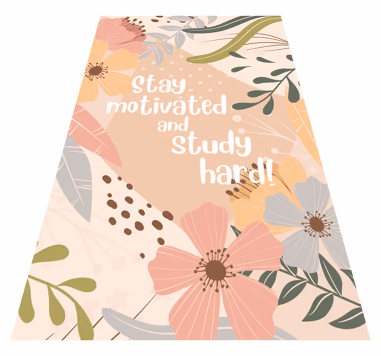Stay motivated and study hard personalised mat - TenStickers