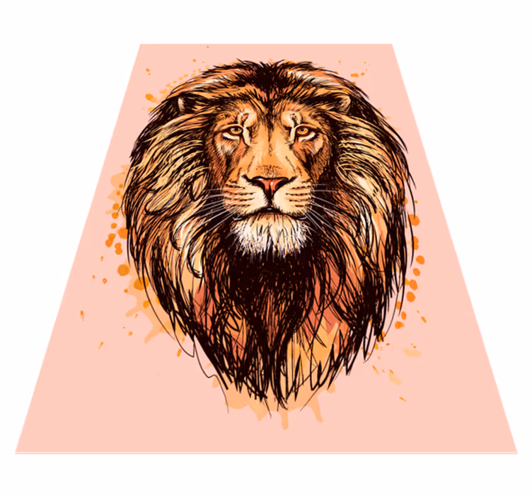 Majestic lion face animal vinyl rug - TenStickers