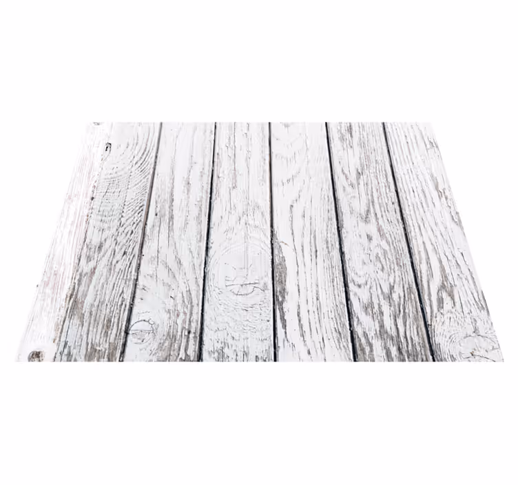 Whitewashed Timber wood effect vinyl rug - TenStickers