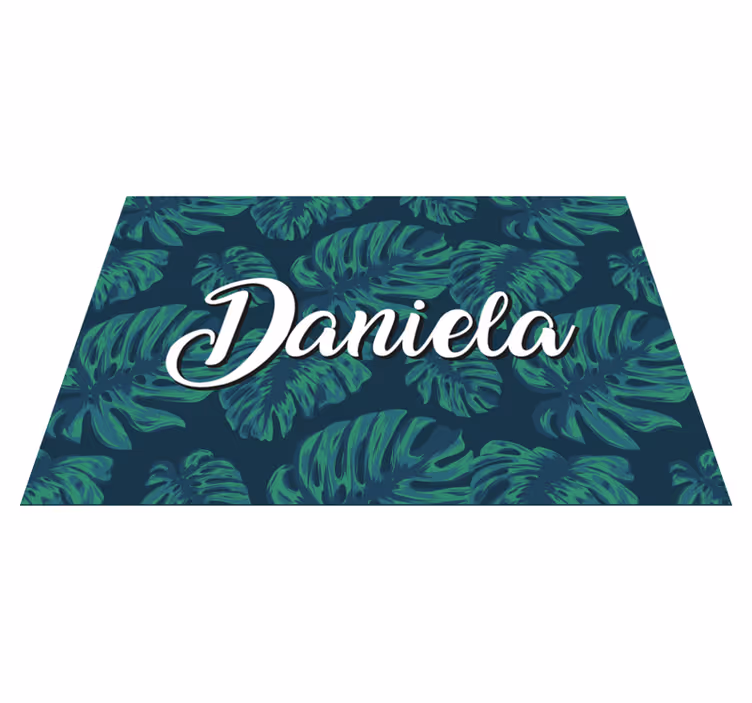 Leaves design wih name  floral rug - TenStickers