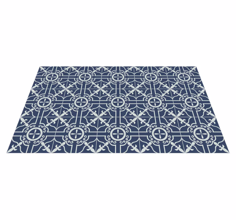 Classic tiles pattern bedroom vinyl rug - TenStickers